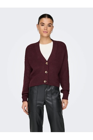 Only Onlcarol Nice L/s Cardigan Knt Noos Kadın Hırka 15211521 Bordo