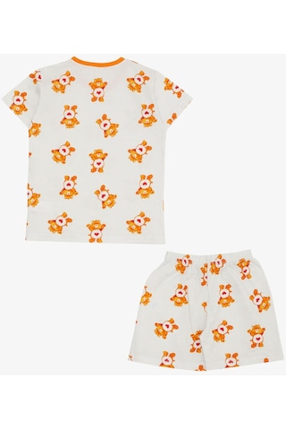 Breeze Kız Çocuk Şortlu Pijama Takımı Kalpli Bebek Ayıcık Desenli 4-8 Yaş, Beyaz-beyaz Beyaz