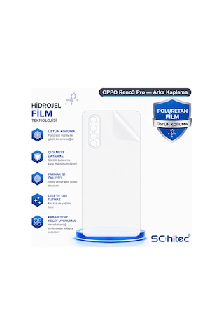 Schitec Oppo Reno3 Pro Uyumlu Arka Yüzey Hidrojel Koruyucu Film 63273486
