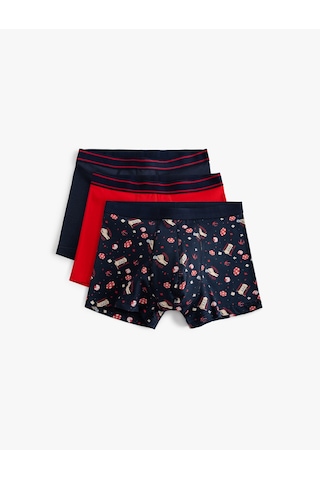 Koton Boxer Seti 3'lü Pamuklu Baskılı Çok Renkli Lacivert 5wlm90046mk