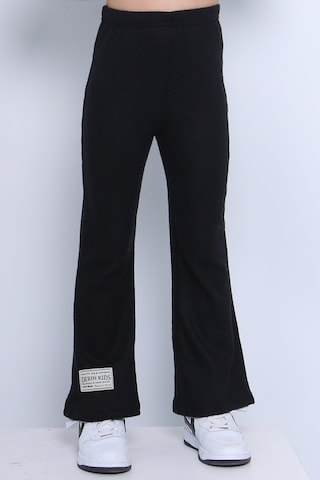 Kız Çocuk Triko Tayt İspanyol Paça D2 Siyah