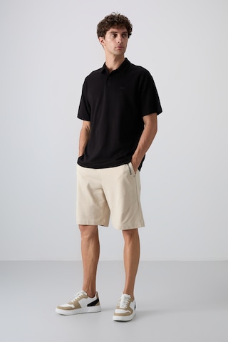 Tommy Life Siyah Pamuklu Kalın Yumuşak Dokulu Oversize Fit Basic Polo Yaka Erkek T-shirt - 88327 001
