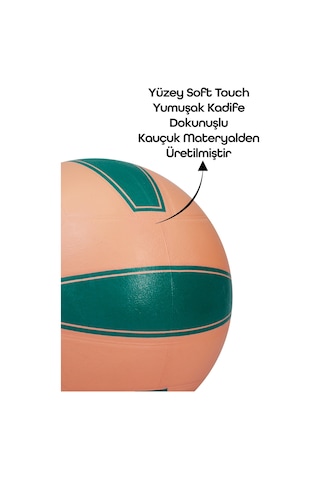 All Court Voleybol Topu Pompa Dahil Set Kauçuk Dikişsiz Yekpare Üretim İç Dış Mekan No:5 Pembe Pembe