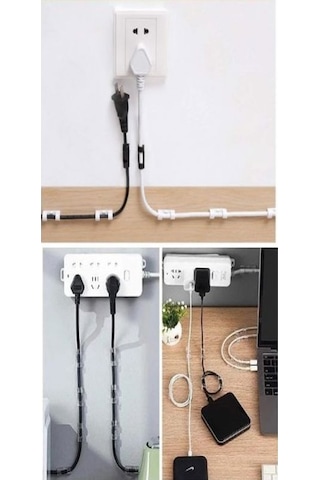 20 Adet Kablo Düzenleyici Duvar Fayans Cam Kablo Tutucu Yapışkanl