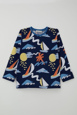 Breeze Erkek Çocuk Pijama Takımı Yaz Temalı Beli Paçası Lastikli 4-8 Yaş, Lacivert Lacivert