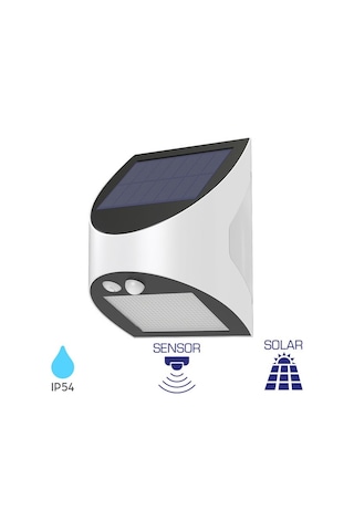 Güneş Enerjili Solar Duvar Lambası 3w-6500k-ıp54 Beyaz