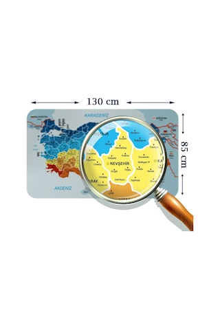 Eğitici - Öğretici Dünya Ve Türkiye Haritası Çocuk Odası Duvar Sticker-85x130-3891 Çok Renkli