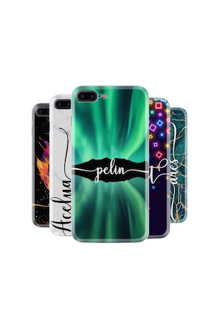 Apple iPhone Uyumlu 7 Plus 8 Plus Kılıf Kişiye Özel Silikon Kılıf Üzerine Yazı