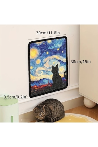 Honeybeeshop Dayanıklı Sisal Duvara Monte Kedi Tırmalama Tahtası Ve Matı Triangle Yumuşak Kumaş Dikişli Kenarlar Oyun İçin Kapalı Alan Tasarrufu Sanatsal Kedi Dekoru