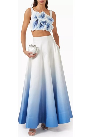 Acler Cragiburne Floral Appliqué Bluz, Ivory, Midnight Çok Renkli