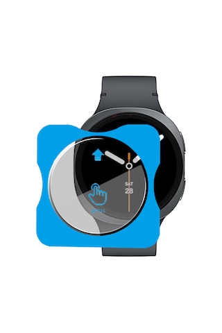 Samsung Watch 8 44mm Uyumlu Kolay Takılabilir Takma Aparatlı Temperli Cam Ekran Koruyucu