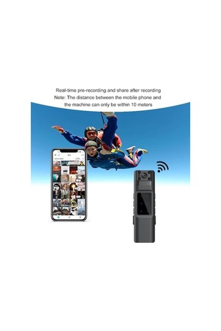 Tongxida Taşınabilir Spor Video Kaydedici, 1000mah Şarj Edilebilir Pil, 1080p Wi-fi Kamera, Su Geçirmez/dayanıklı Uzun Ömürlü Siyah