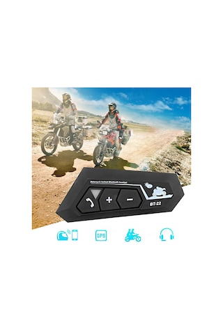 Bt22 Motosiklet Kask Kablosuz Intercom Su Geçirmez 5.0 Bluetooth