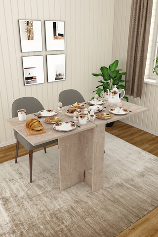 Asra Trend Ultra İnce Katlanır Mutfak Yemek Masası KM32 %100 MDF Çok Renkli