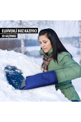 Ankanorm Eldivenli Araç Oto Buz Kazıyıcı Kırıcı Silikonlu Cam Kar Silici Temizleyici Buz Kırıcı Cam Temizleyic