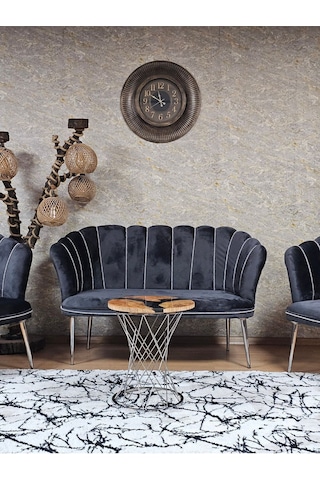 Papatya Çay Seti Koltuk Takımı Krom Sivriltme Ayak, Balkon, Salon 001