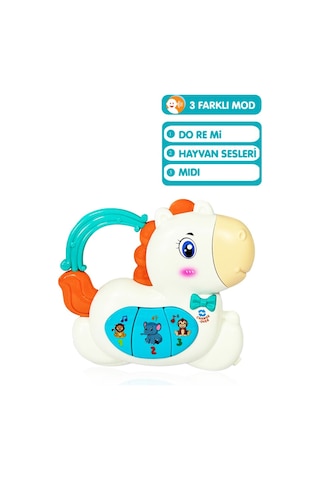 Toyaş Işıklı Ve Müzikli At Bebek Piyanosu Motor Beceri Gelişimi Müzikli Oyuncak Hayvan Sesli At Bebek Oyuncağı Turkuaz Yele Turkuaz