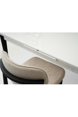 Mobilgen Beyaz 160+37 Kelebek Tekno Kenar Hg Açılabilir Masa Beyaz