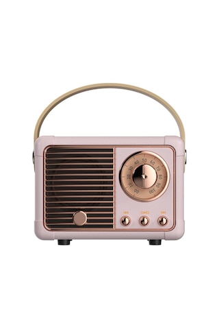 Springsun Hm11 Pembe Vintage Mini Bluetooth Hoparlör - Taşınabilir Radyo, Tf Kart Desteği, 3w Güçlü Ses, 10m Bluetooth Mesafesi