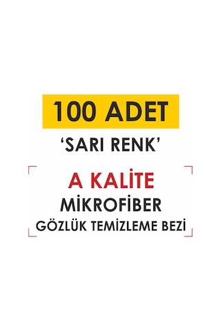Sarı Renk 100 Adet Mikrofiber Gözlük Temizleme Bezi