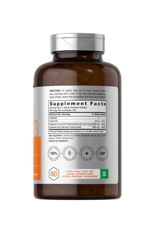 Calcium 600mg +d3 500ıu 120 Softgels