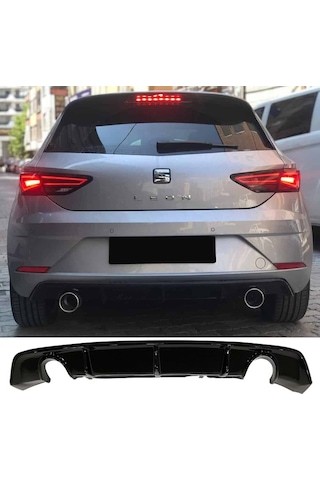 Seat Leon Mk3.5 Custom Difüzör Parlak Siyah Sağ Sol Tek 2017-2020 Arka-bodykit-ek-karlık
