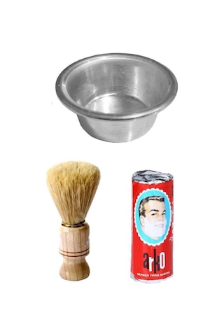 Sakal Fırçası Ve Arko Sabun Köpürtme Tası Hediyeli Tıraş seti