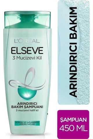 Elseve Normal ve Yağlı Saçlar 3 Mucizevi Kil Şampuan 450 ML