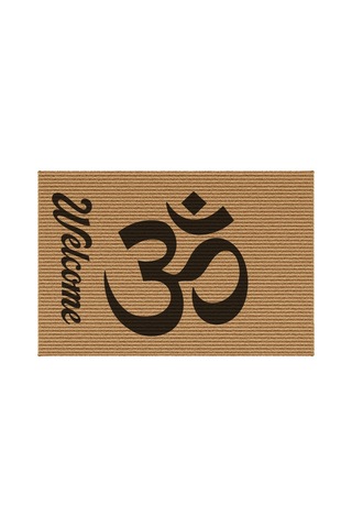 Decovetro Kapı Önü Halı Paspas Yoga Welcome Om Aum Baskılı 40 X 60 Cm Çok Renkli