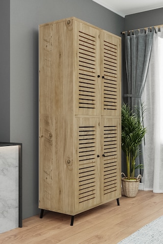 Enwood Deneb Mdf Atlantik Çam 4 K Panjur Kapak Ahşap Ayaklı Kiler
