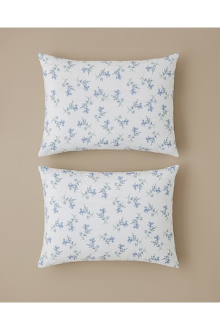 Blue Spring Kolay Ütülenir 2'li Yastık Kılıfı 50x70 Cm Mavi