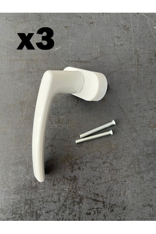 Alüminyum Pvc Pencere Kolu Beyaz 3 Adet