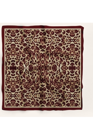 Leo Desen 90x90cm Organic Twill Eşarp/fular Kahverengi