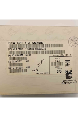 176d106x9025b0va13 10mf 25v Axıyel Tantal Vıshay Tantal Kondansatör 22 Adet