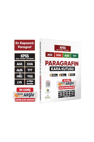 Paragrafın Kara Kutusu Kpss Ags Ales Tyt Çıkmış Soru Bankası En Geniş Kapsamlı/ Konu Özetli/çözümlü