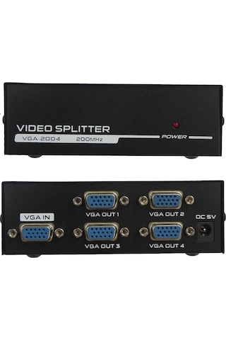 Vga Splitter Çoklayıcı Çoğaltıcı 4 Port 4873A Çoklu Ekran Switch