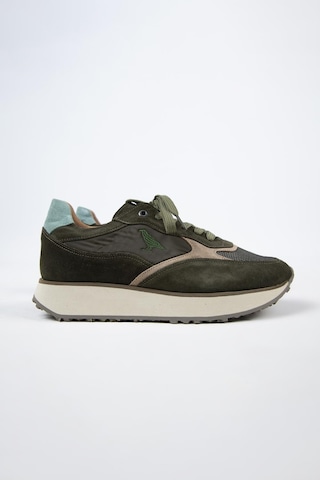 Krahe Calista Erkek Hakiki Deri Bağcıklı Haki-bej Sneakers 001
