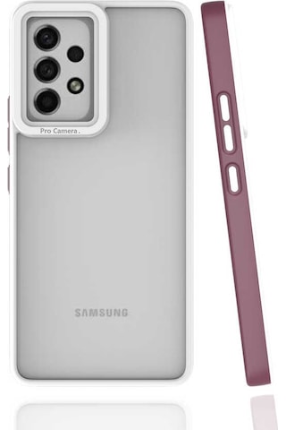 Zore Galaxy Uyumlu A53 5g Kılıf Msra Mima Kapak - Mürdüm Mürdüm