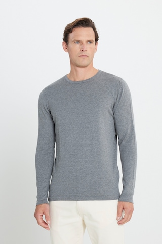AC&Co / Altınyıldız Classics Standart Fit Normal Kesim Erkek Bisiklet Yaka Triko Gri Melanj 4A4923100006GMJL Gri Melanj