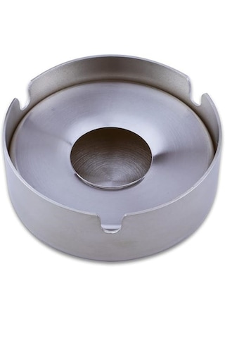 Rotanev Paslanmaz Çelik Skoçlu Mat Yuvarlak Model Kapaklı Küllük Dekoratif Kül Tablası 10 CM Küllük