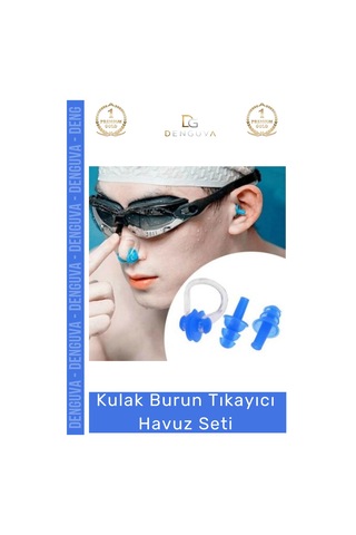 Kulaktıkacı Su Geçirmez Silikon Yüzücü Kulak Tıkacı Koruyucu Klips Kaliteli Burun Tıkayıcı Havuz Se