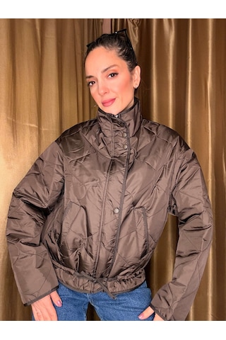 Ali Butik Kahve Kapitone Altı Bağlamalı Mont Kahverengi