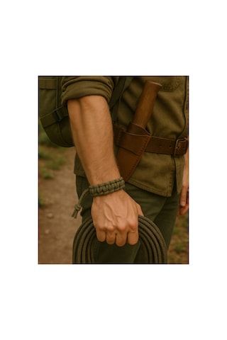 Taktik Paracord Survival Bileklik Haki