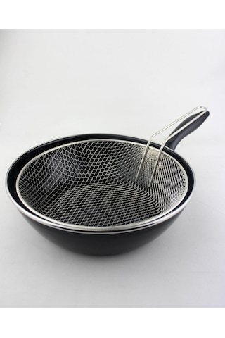 Alev Alv010 Telli Lüks Fritöz Wok Tava Siyah
