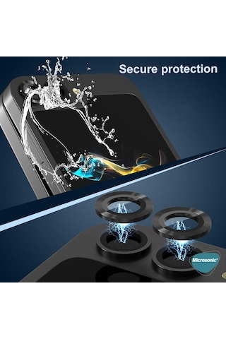 Microsonic Samsung Uyumlu Galaxy Z Flip 7 Fe Tekli Kamera Lens Koruma Camı Gümüş