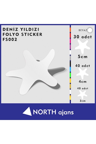 Deniz Yıldızı Folyo Duvar Sticklerı Beyaz