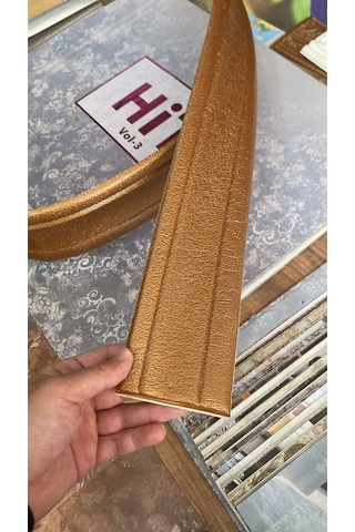 Kahverengi Düz Dokulu 8cm-110cm Kendinden Yapışkanlı Çıta Çerçeve Süpürgelik