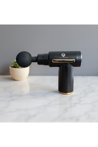 Yues Profesyonel Şarjlı Masaj Tabancası 6 Hız, 4 Başlık Siyah