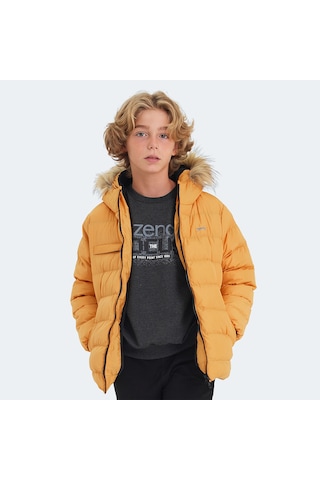 Slazenger CALISTO Çocuk Kapüşonlu Şişme Sarı Mont & Kaban
