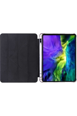 Samsung Galaxy Uyumlu Tab S6 Lite Sm-p620 10.4" Kılıf Kalem Bölmeli Standlı Katlanabilir Kalemlikli Silikon Kılıf
